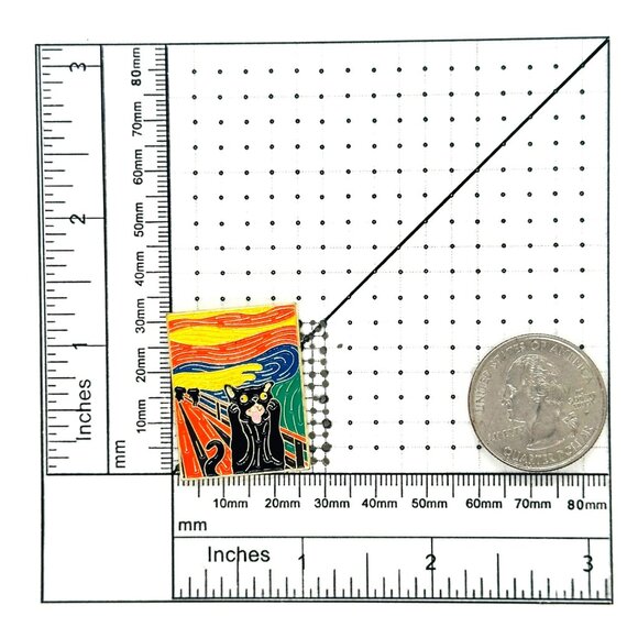 🤩Enamel Lapel Pins Oz Scream black Cat Cute Black Cat Van Gogh Art Brooch New🤩 - Picture 9 of 9